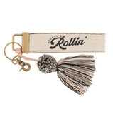 Karma Canvas Tassel Keychain: Rockin' & Rollin'