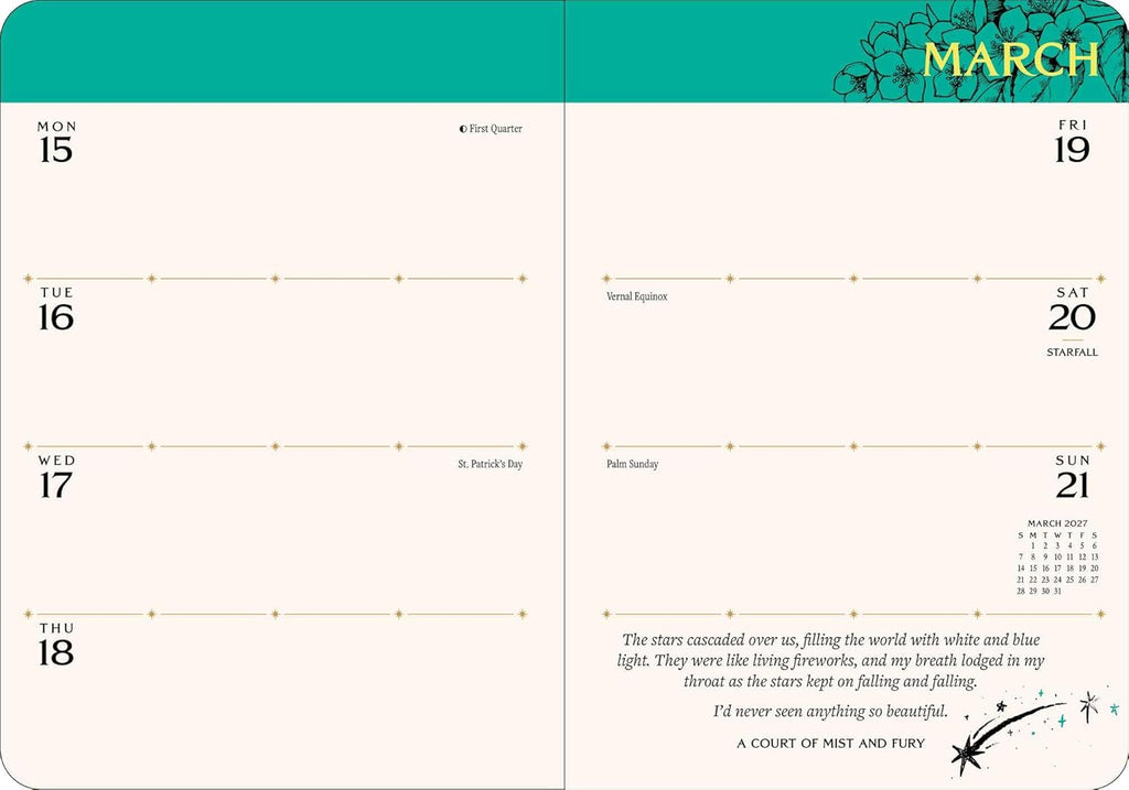 A Court of Thorns and Roses 2027 Monthly/Weekly Planner Calendar