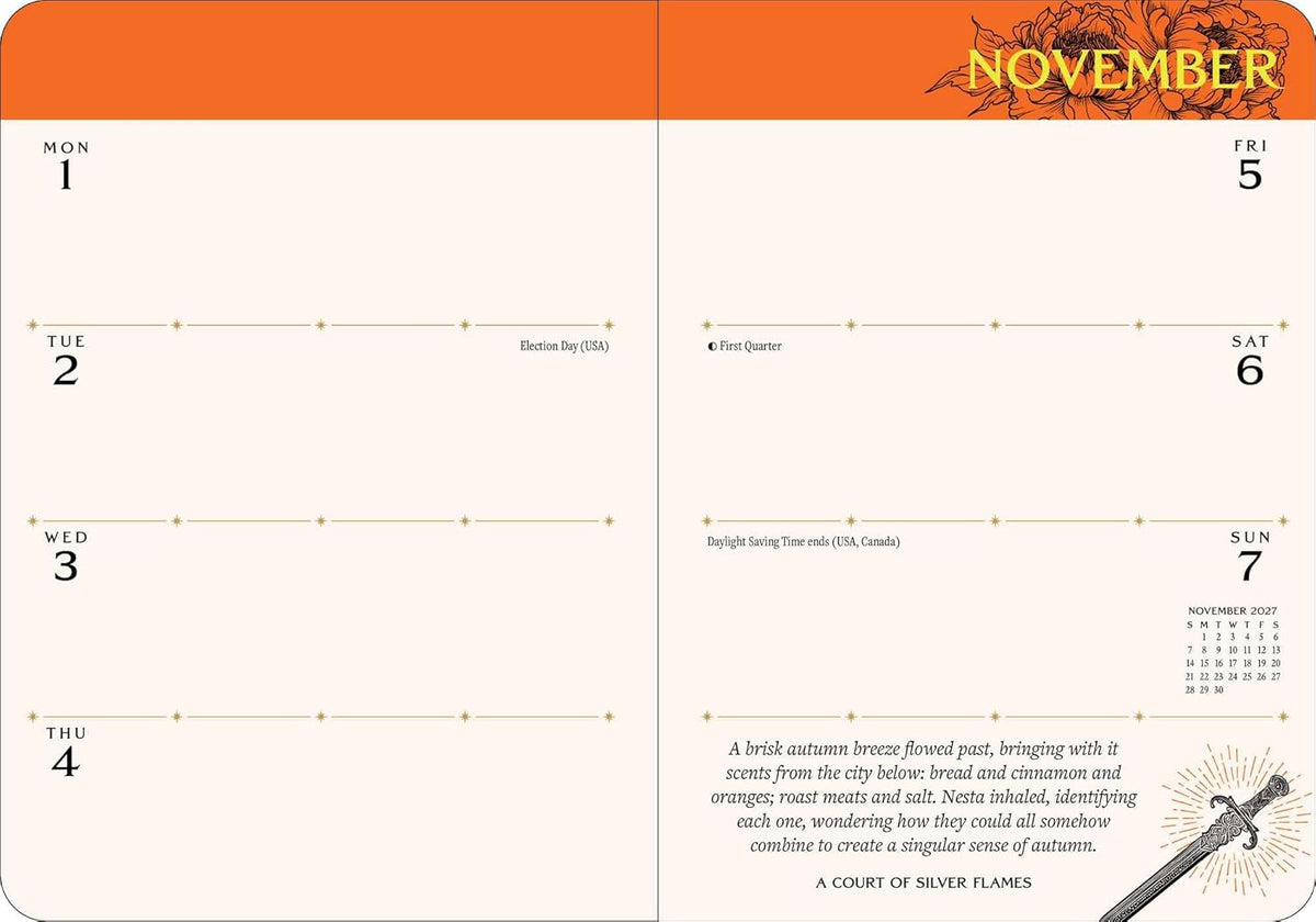 A Court of Thorns and Roses 2027 Monthly/Weekly Planner Calendar