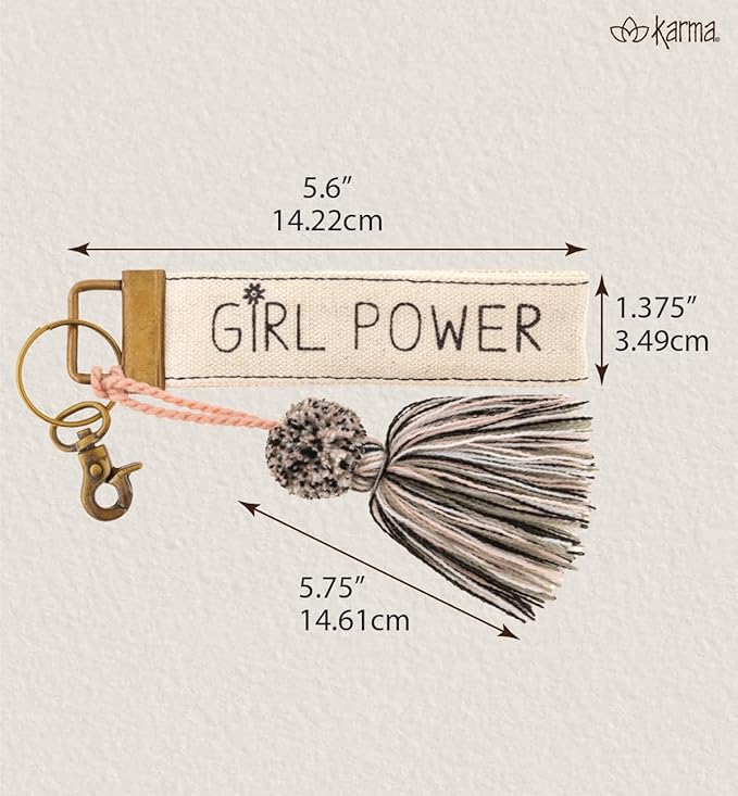 Karma Canvas Tassel Keychain: Pretty Good