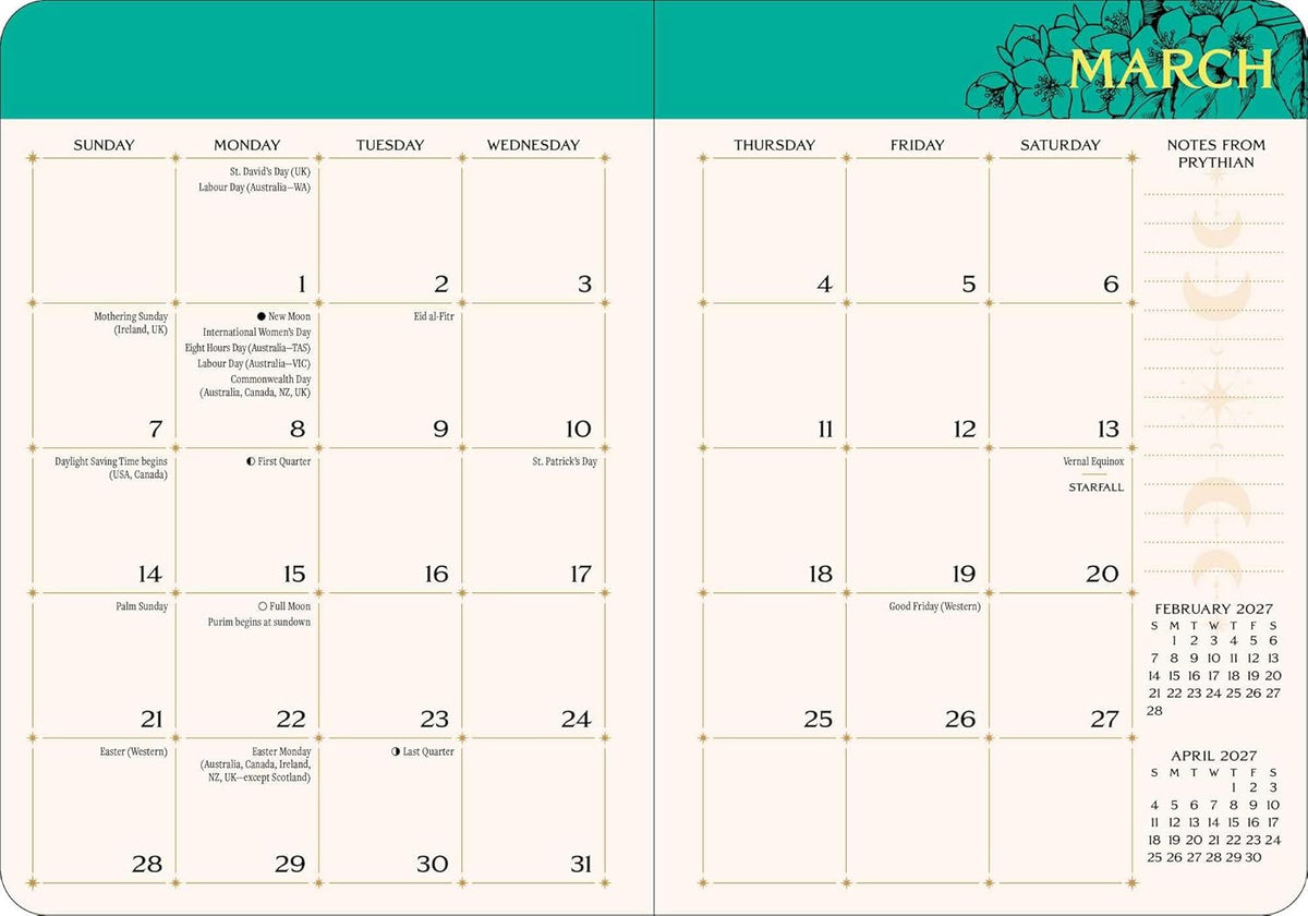 A Court of Thorns and Roses 2027 Monthly/Weekly Planner Calendar