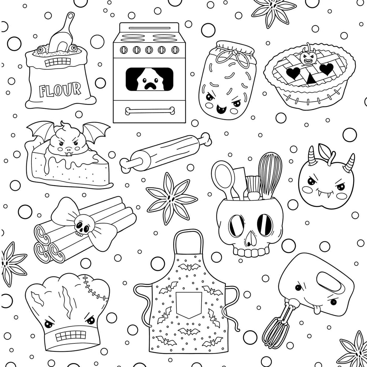 The Creepy Cute Goth Coloring Book: 30 Pretty Scary Coloring Pages for Year-Round Fun!