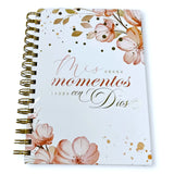 Libreta Devocional Espiral Mis Momentos con Dios, tapa dura floral