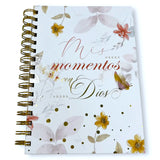 Libreta Devocional Espiral Mis Momentos con Dios, tapa dura floral acuarela
