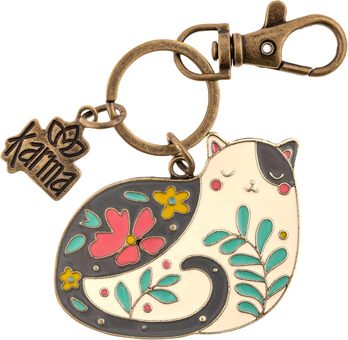 Karma Enamel Keychain: Cat