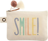 Karma Cotton Canvas Carry All: Rainbow Smile Pouch