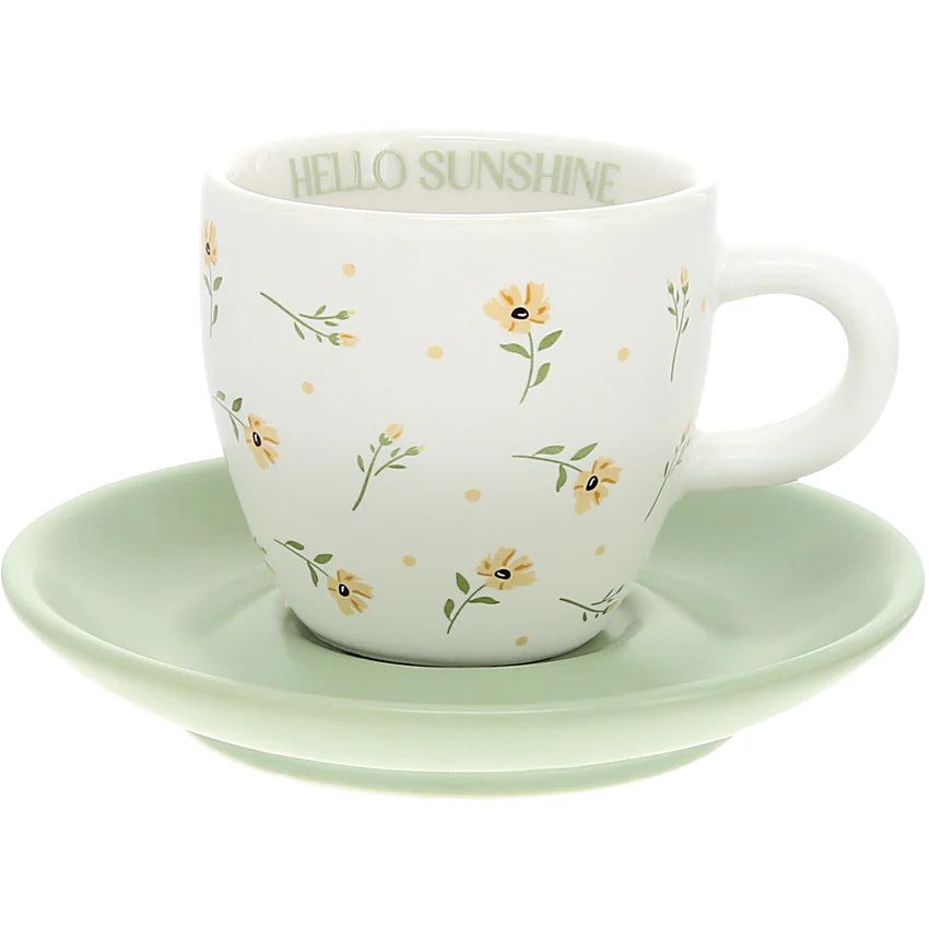 Hello Sunshine 2.5 oz Espresso Cup and Saucer