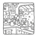 Cozy Cafe: Coloring Book for Adults and Kids