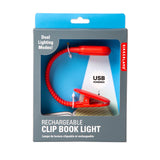 Kikkerland: Rechargeable Clip Book Light Red