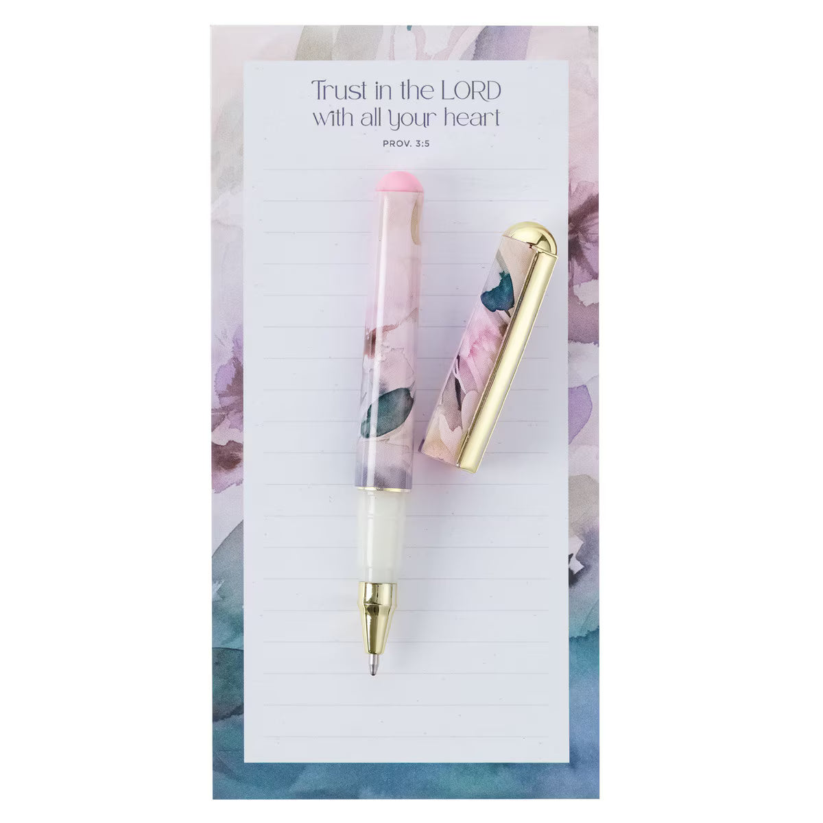 Christian Art Gifts Magnetic Notepad Set with Pen for Women & Men: Trust in the Lord - Inspirational Scripture for Shopping Lists, Memos, Reminders, 7