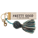 Karma Canvas Tassel Keychain: Pretty Good