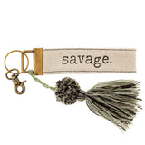 Karma Canvas Tassel Keychain: Savage