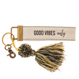 Karma Canvas Tassel Keychain: Good Vibes