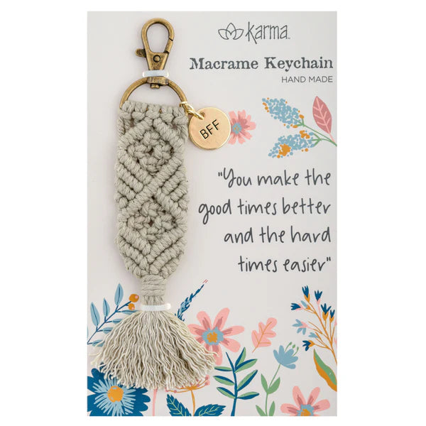 Karma Macrame Keychains: BFF