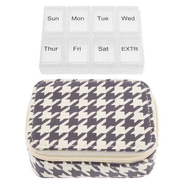 Karma Travel Pill Case: Houndstooth