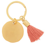 Karma Round Tassel Keychain: XOXO