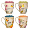 Christian Art Gifts: Faith Trust Hope and Love Floral Mug Set