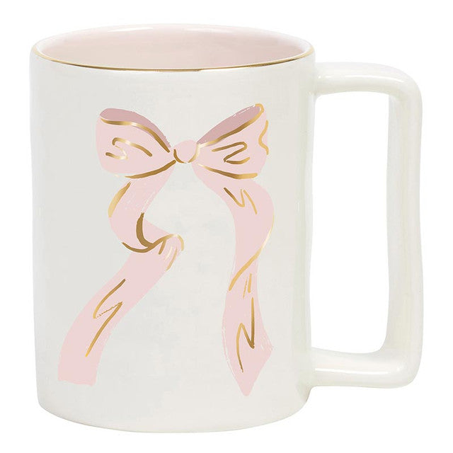 Santa Barbara Gold Foil Organic Mug: Pink Bow