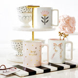 Santa Barbara Gold Foil Organic Mug: Pink Bow