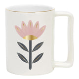 Santa Barbara Gold Foil Ceramic Mug: Flower