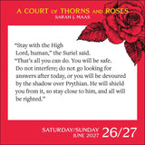 A Court of Thorns and Roses 2027 Day-to-Day Calendar