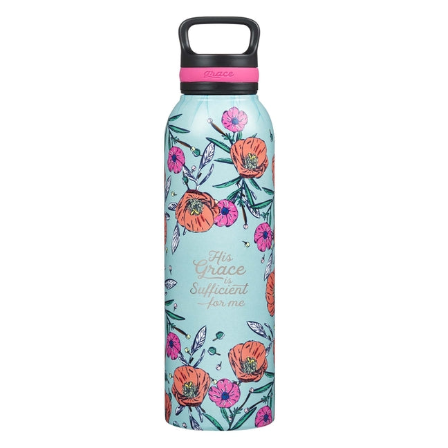 Stainless Steel Water Bottle His Grace Is Sufficient 2 Corinthians 12:9