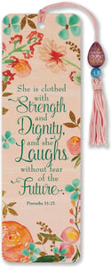 She is Clothed with Strength & Dignity Beaded Bookmark