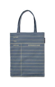LIBRARY CARD GRAY TOTE