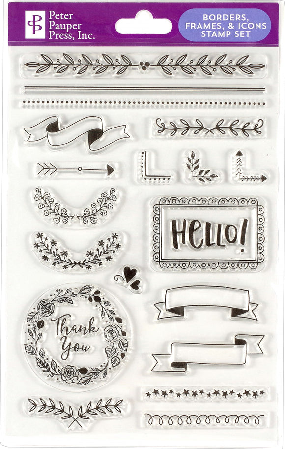 Borders, Frames & Icons Clear Stamp Set